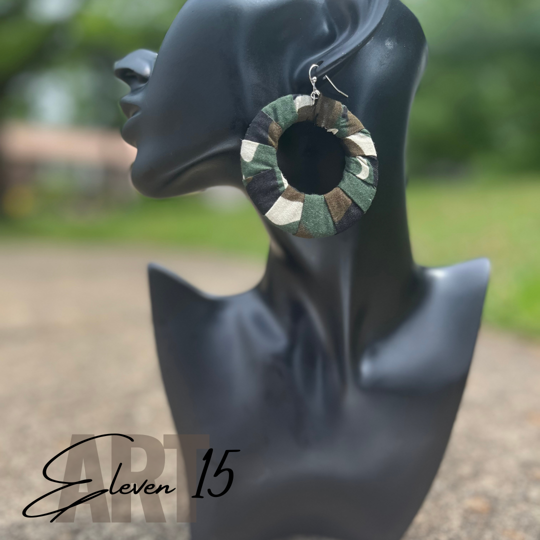 Handcrafted Camouflage Bangle - Custom Statement Jewelry