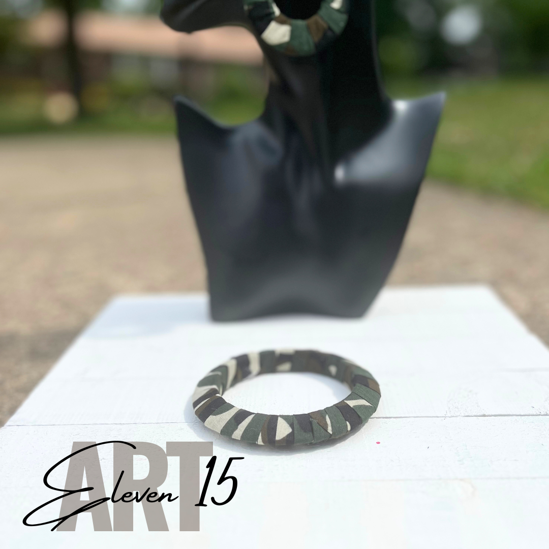 Handcrafted Camouflage Bangle - Custom Statement Jewelry