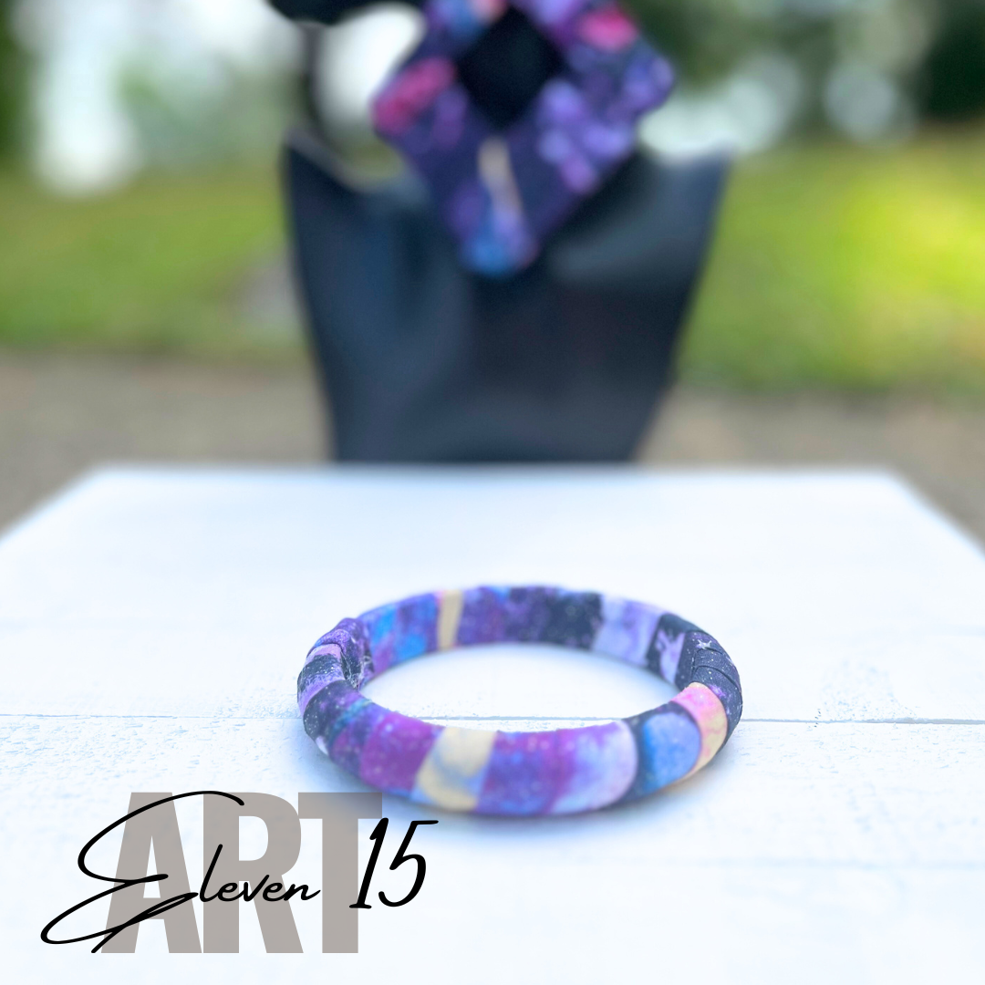 Handcrafted Galaxy Bangle - Unique Cosmic Jewelry