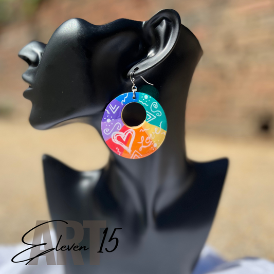 2 in. Rainbow Love Hoops